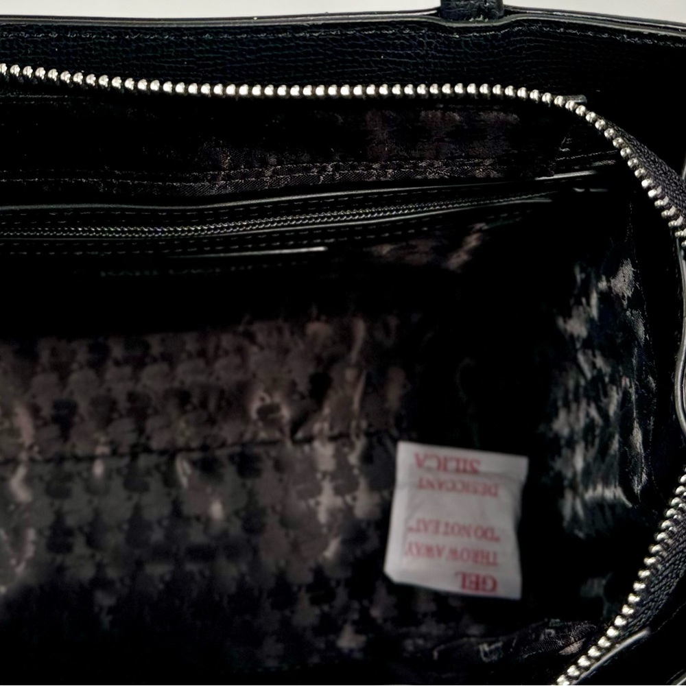 Karl Lagerfeld black Medallion Bag NWT and twilly (chain not included) - Picture 9 of 10
